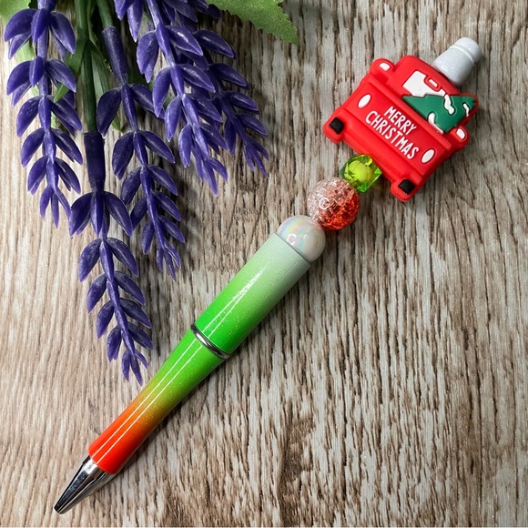 Handcrafted Pooh Tree Pens Beaded Unique Artisan Gifts Office Accessories - Picture 7 of 7
